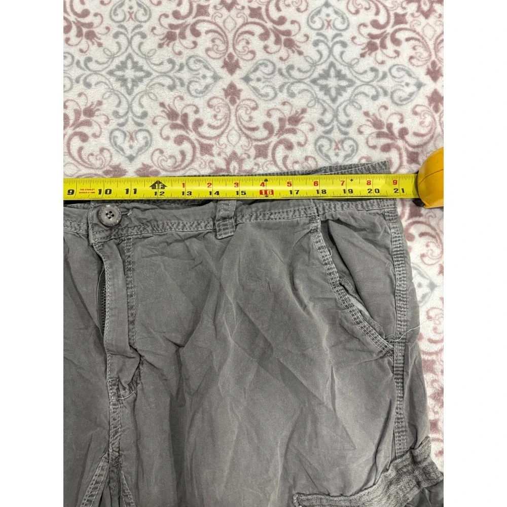 Xray Jeans Mens Gray Cotton Cargo Shorts Size 42 Utility Casual Drawstring Hem - Picture 5 of 12